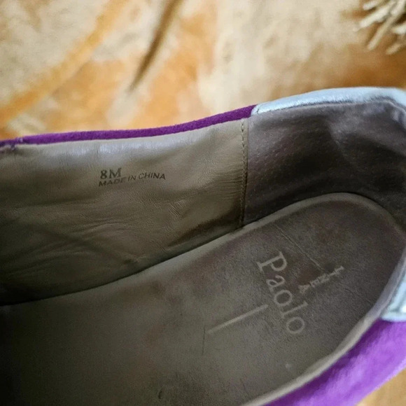 Linea Paolo Kyson purple velour striped retro sneakers, gold details - Picture 5 of 5